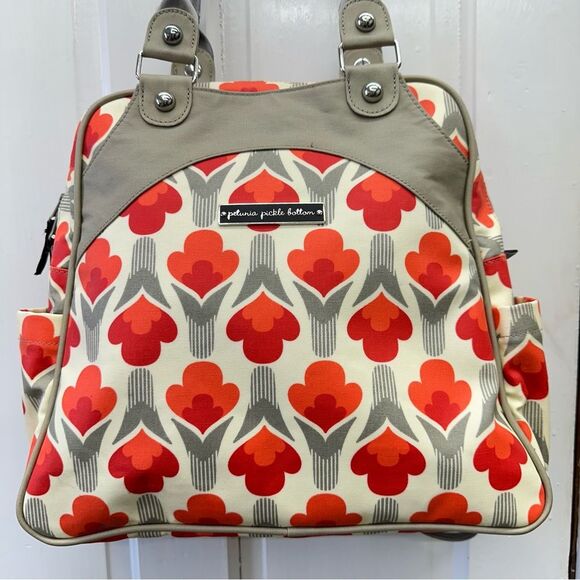 PPB Petunia Pickle Bottom Glazed Sashay Satchel Brittany Blooms diaper bag. - Picture 2 of 9